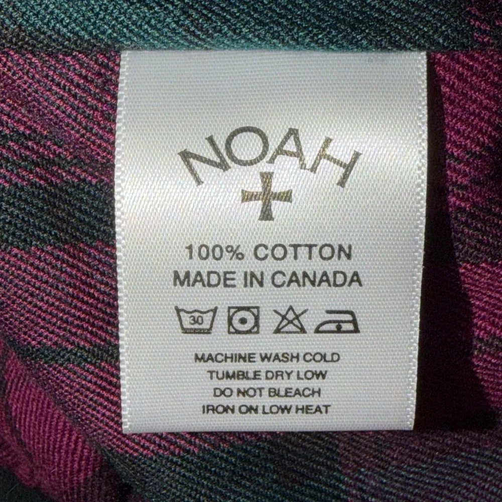 Noah NY Heavy Weight Green Zip Hoodie Sweatshirt with Plaid Inside Size Large - Picture 5 of 16